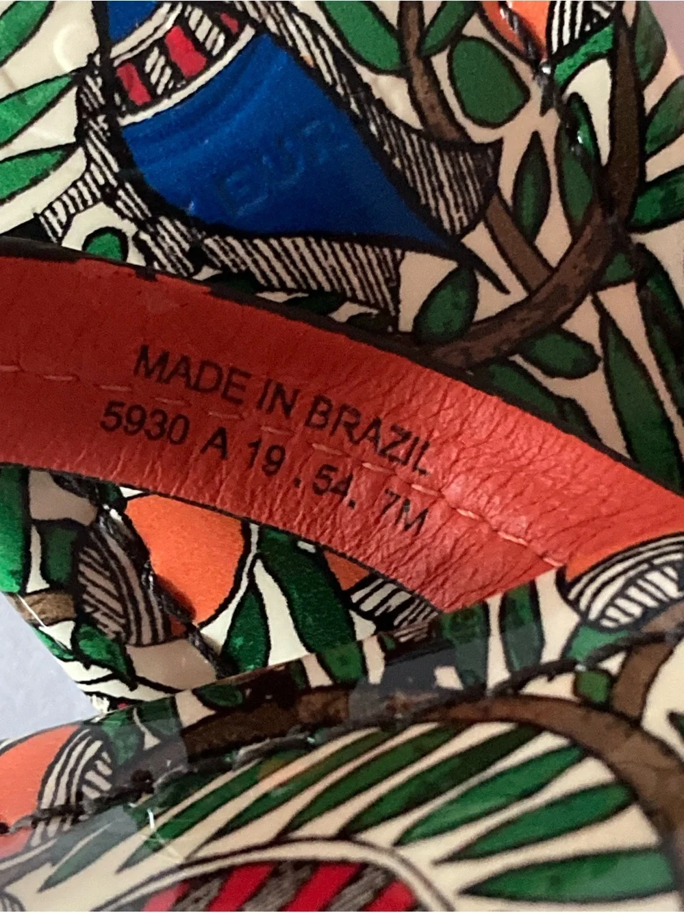 Tory Burch SZ 7 Rare Edition Peacock Print Slide Sandals in Green, Blue.